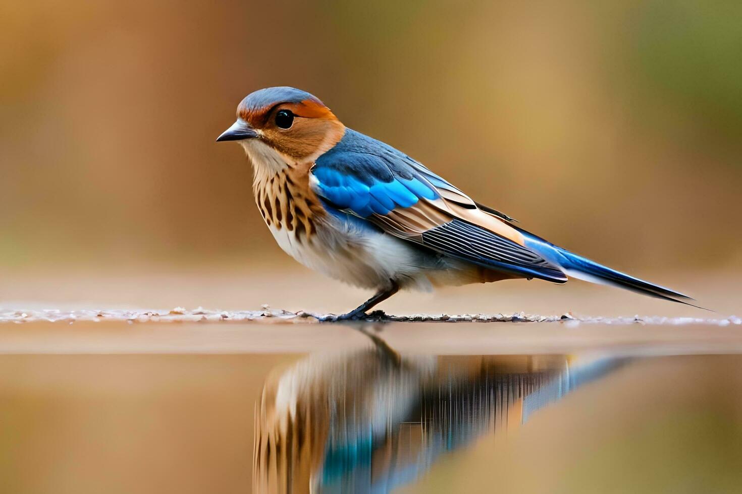 ai généré une bleu et blanc oiseau est séance sur une branche photo