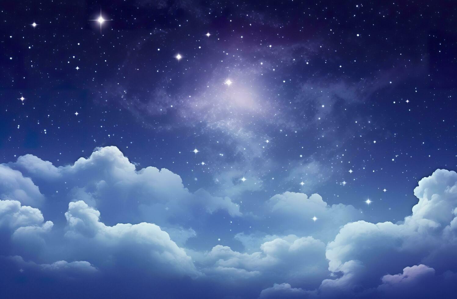 ai généré espace de nuit ciel avec des nuages et étoiles. génératif ai photo