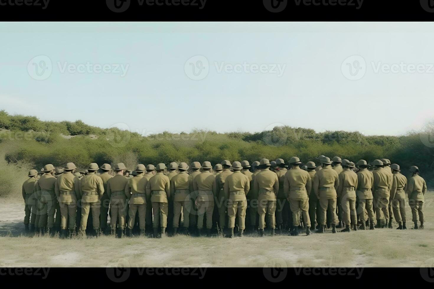 ai généré militaire soldats entreprise dans le champ. neural réseau ai généré photo