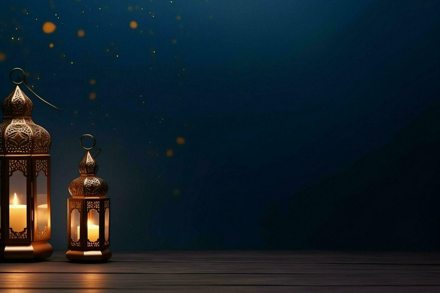 eid mubarak et Ramadan kareem salutations avec islamique lanterne et mosquée. eid Al fitr Contexte. eid Al fitr Contexte de fenêtre concept par ai généré photo