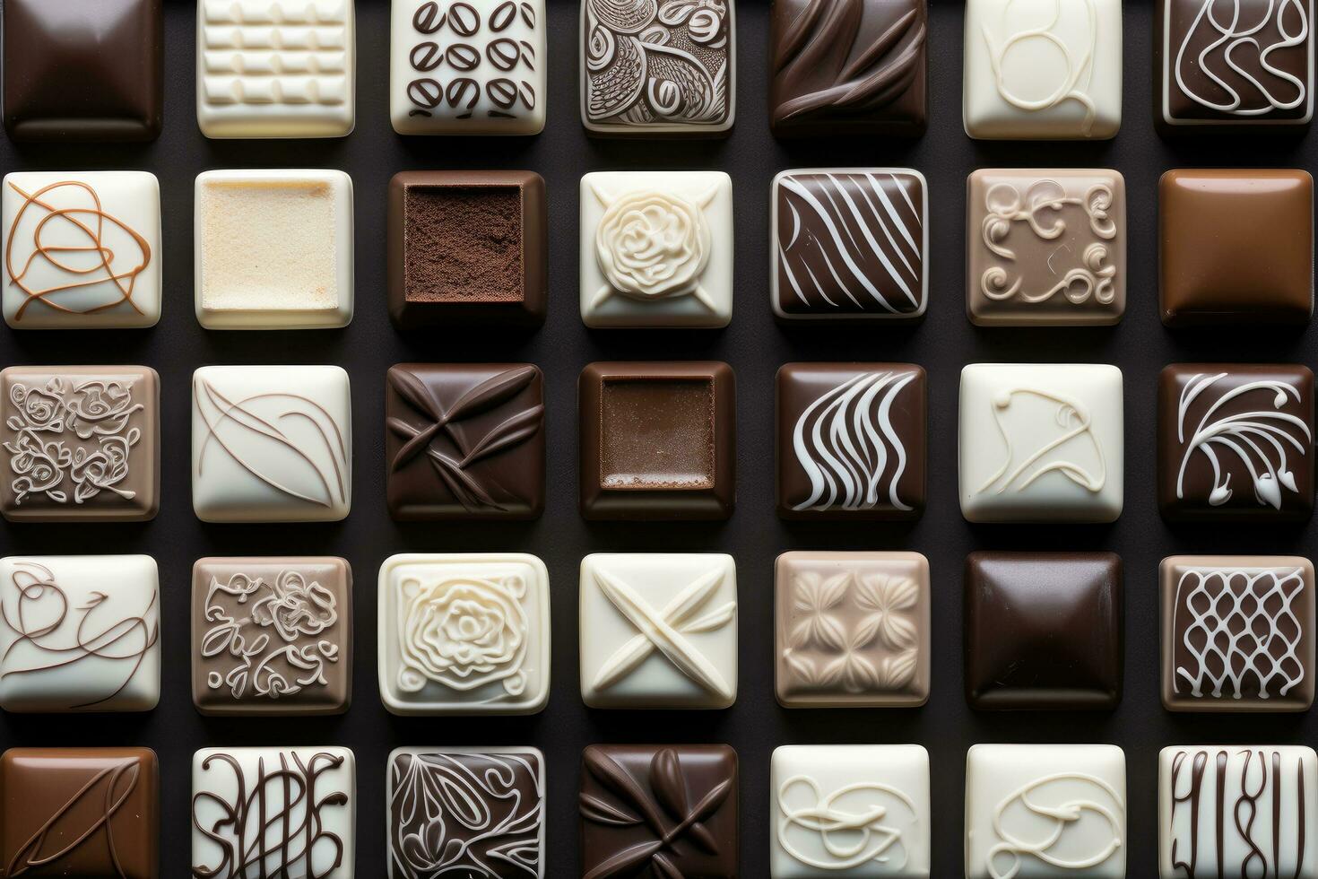 ai généré beaucoup Chocolat blocs sur un table photo