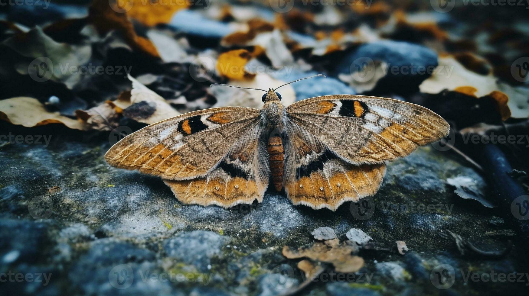 ai généré photo de papillon de nuit sur une sol. génératif ai