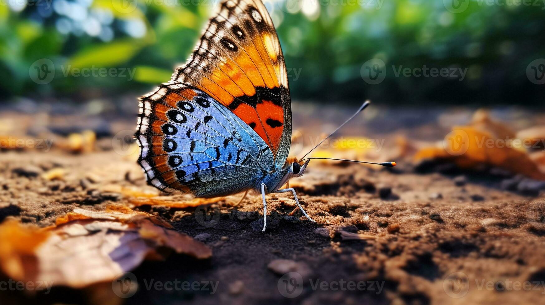 ai généré photo de papillon sur une sol. génératif ai