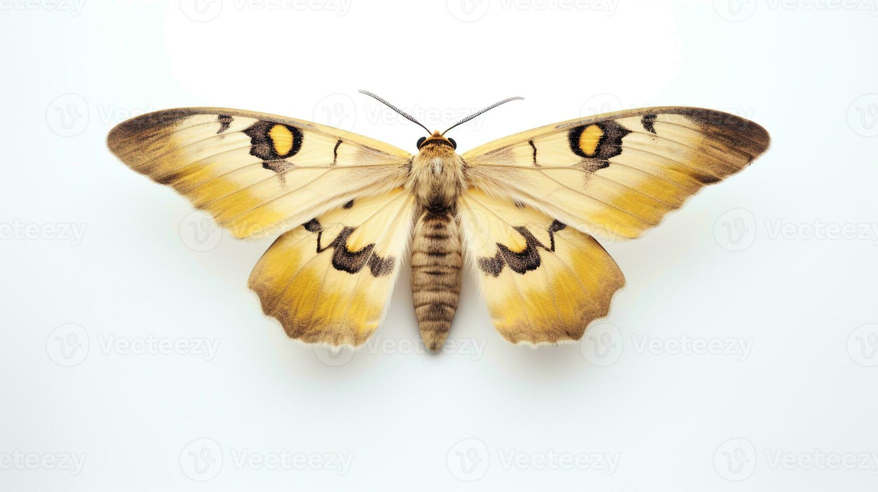 ai généré photo de sauter haricot papillon de nuit isolé sur blanc Contexte. génératif ai