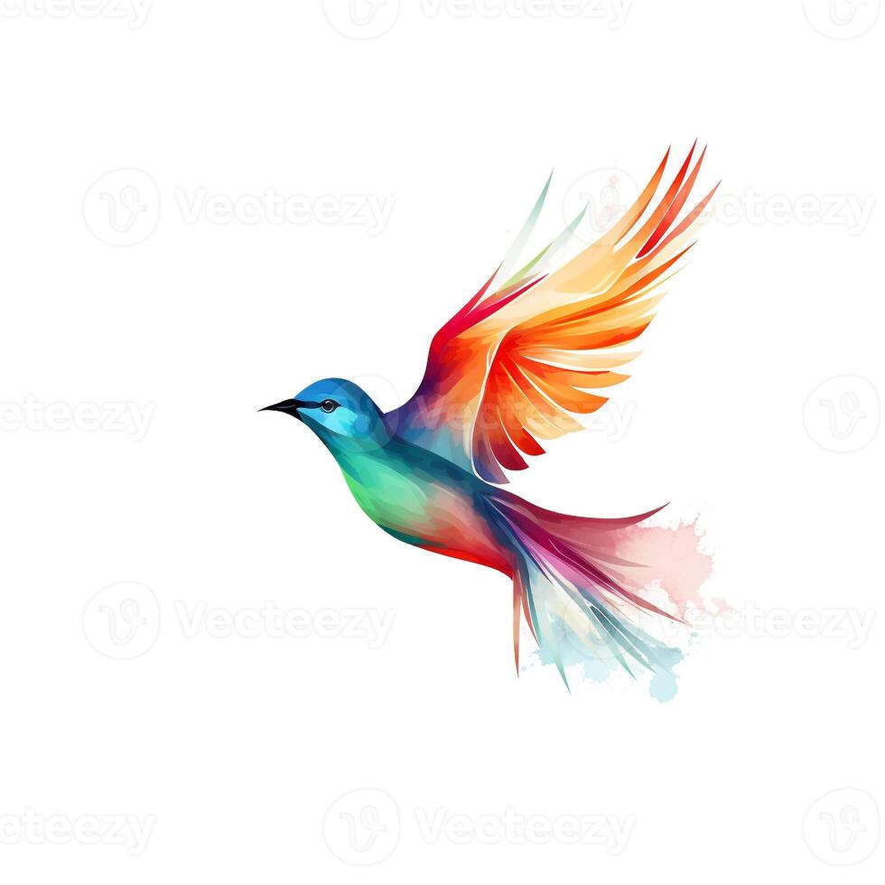 ai généré aquarelle oiseau logo. génératif ai photo