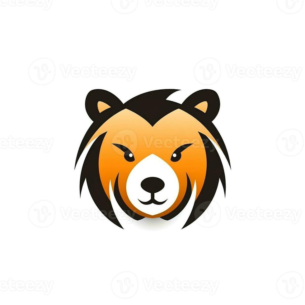 ai généré mignonne ours tête logo. génératif ai photo