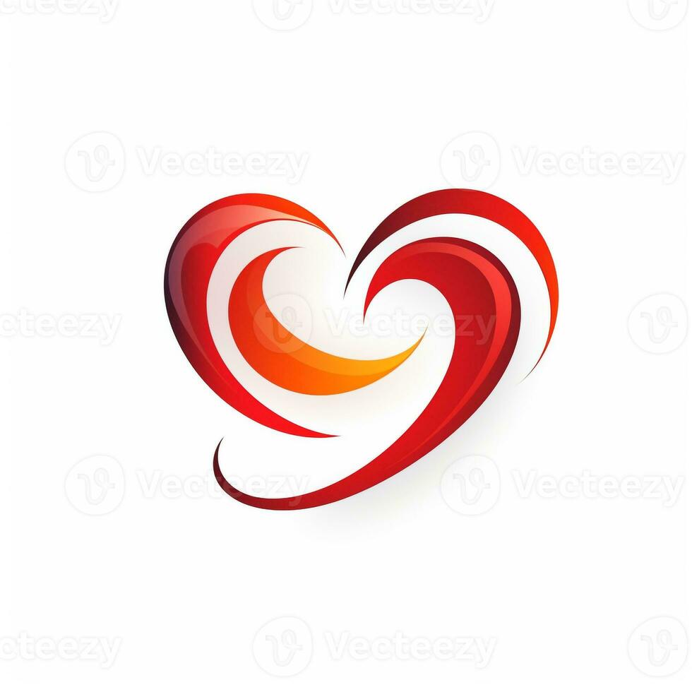 ai généré dessin animé logo de une cœur. génératif ai photo
