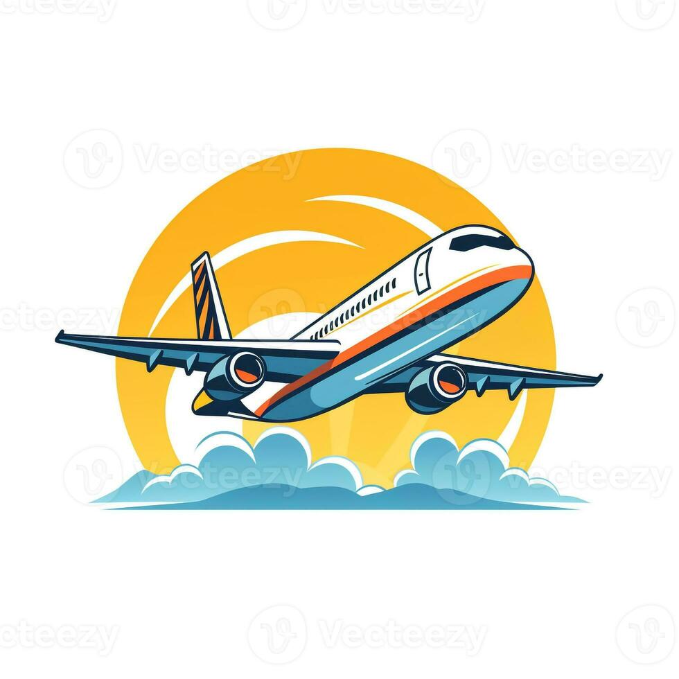 ai généré une mignonne avion logo. génératif ai photo