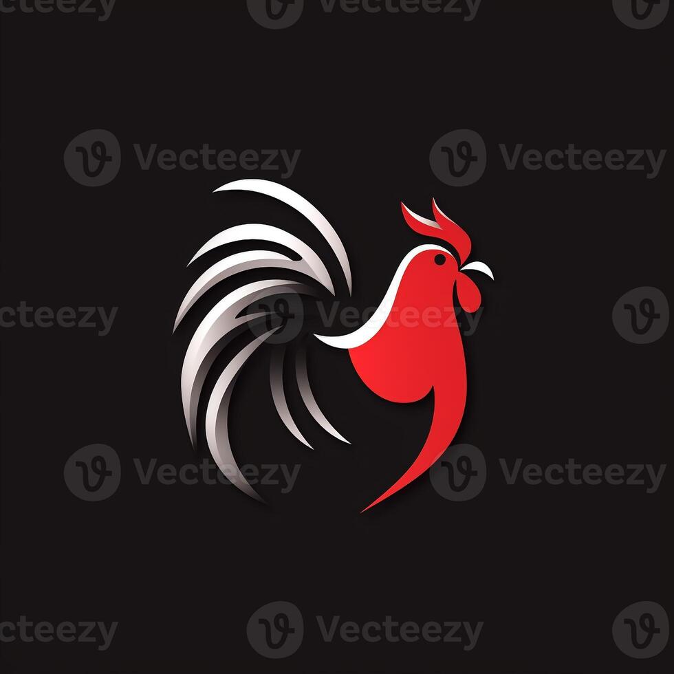 ai généré 3d logo de une poulet. génératif ai photo