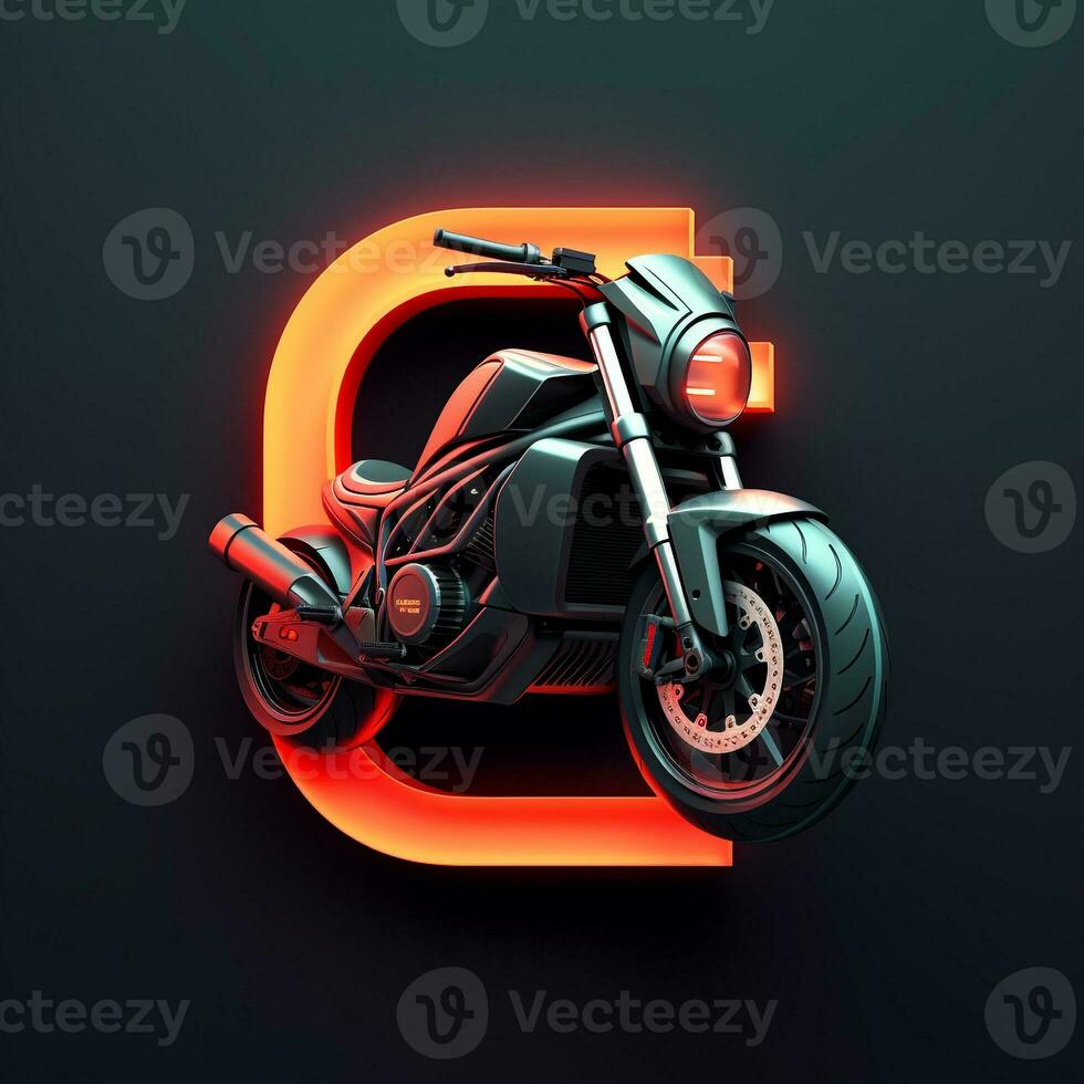 ai généré 3d logo de une moto. génératif ai photo