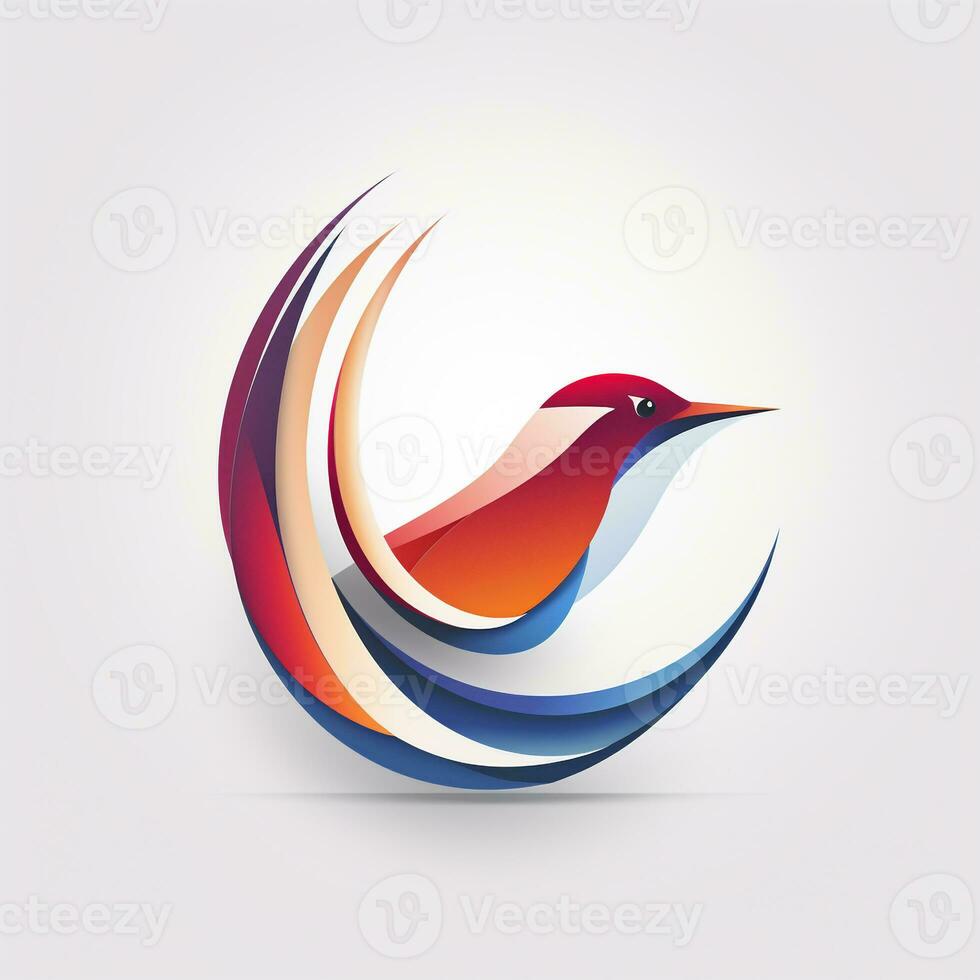 ai généré 3d logo de une oiseau. génératif ai photo