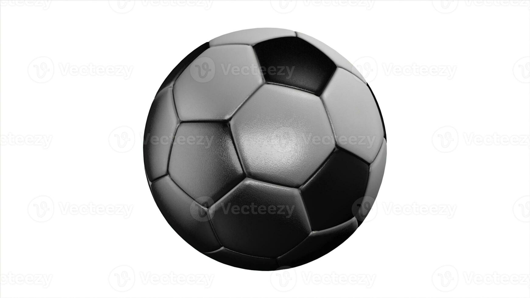 réaliste cuir football Balle tournant sur le blanc Contexte. animation de une Football Balle sur une blanc Contexte photo