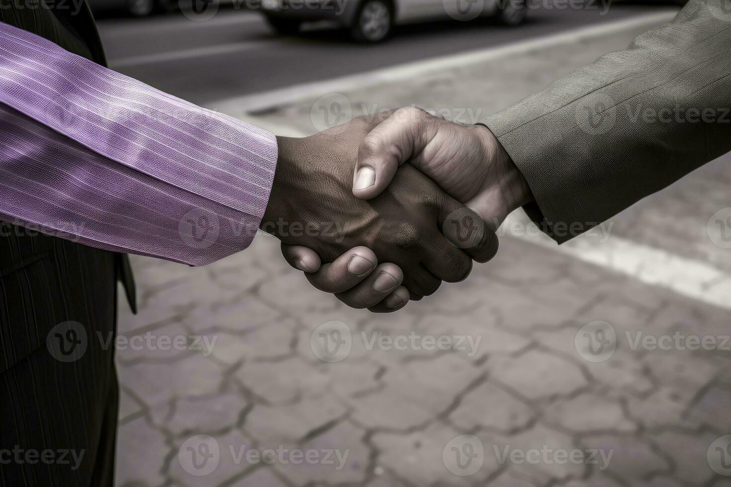 ai généré poignée de main entre deux Hommes photo