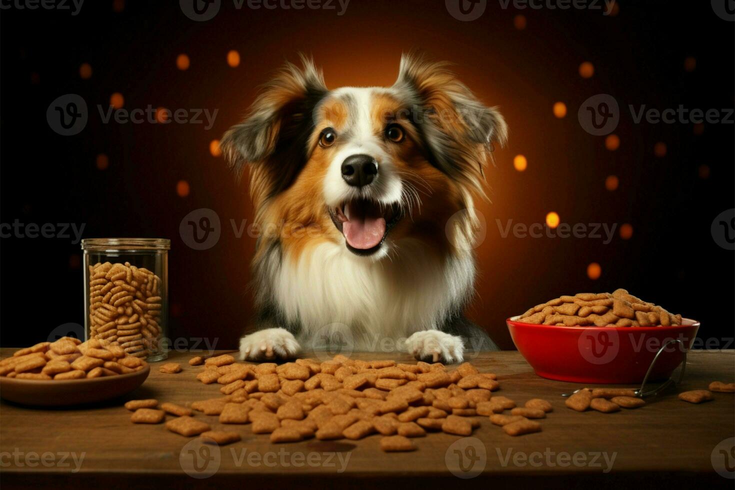 ai généré animal de compagnie nourriture promotion graphique art pour chien repas commercialisation dans boutique photo
