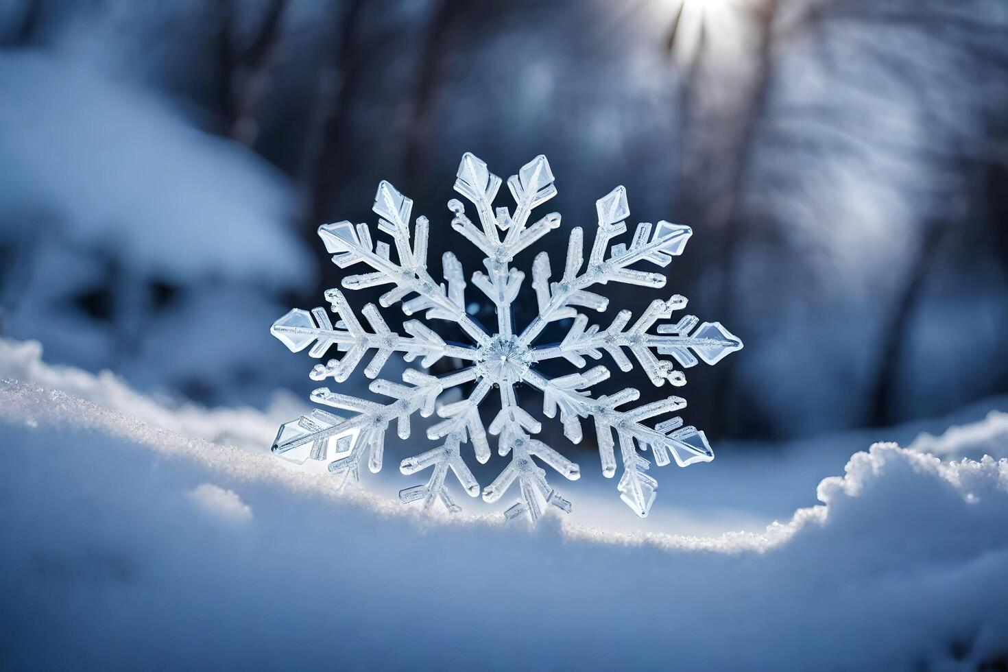 ai généré une flocon de neige est montré dans le neige photo