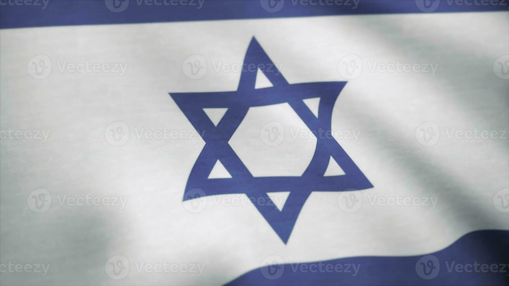 réaliste drapeau de Israël agitant avec très détaillé tissu. drapeau de italia Contexte photo