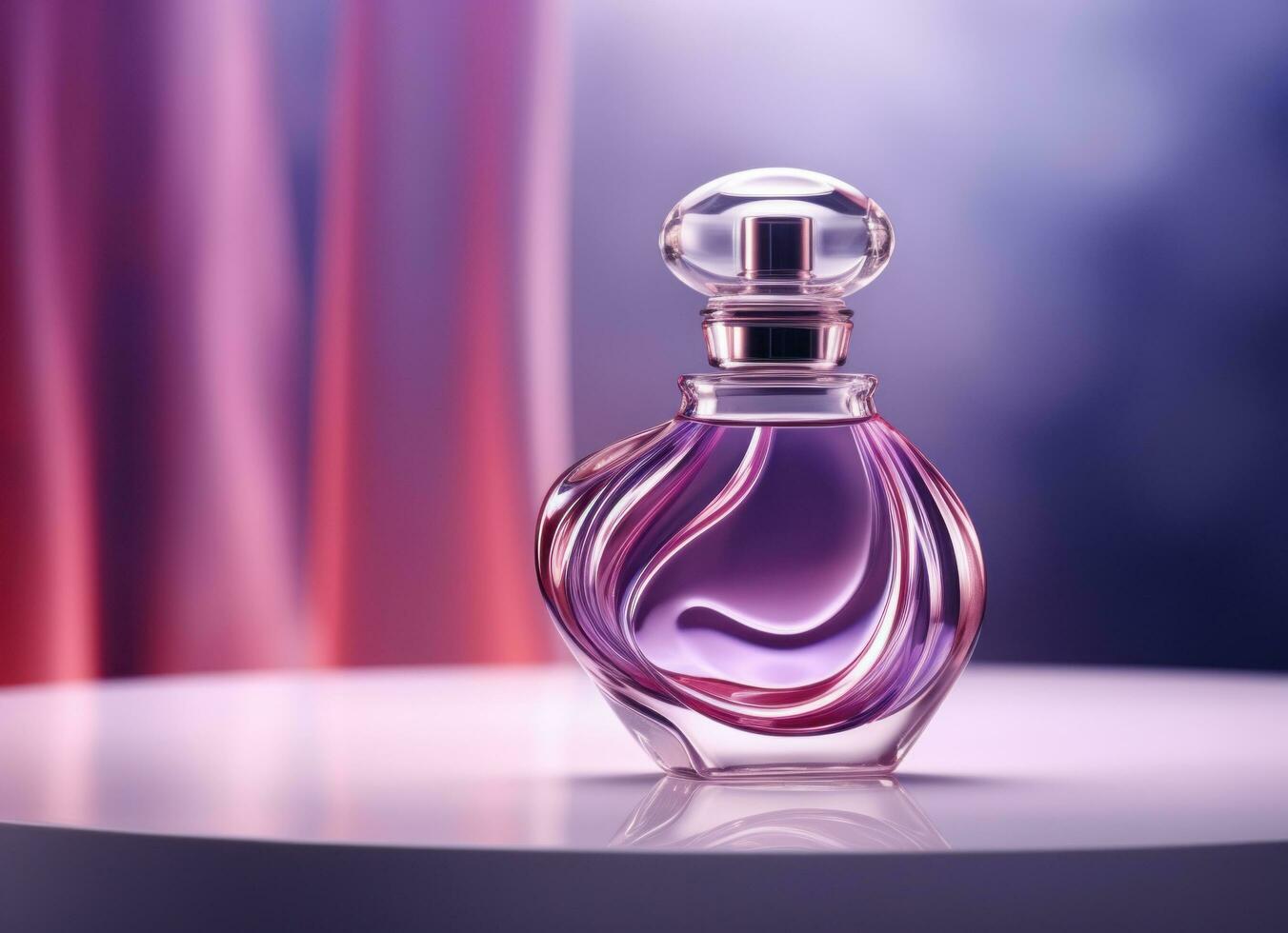 ai généré parfum bouteille avec violet Contexte sur ses bouteille, photo