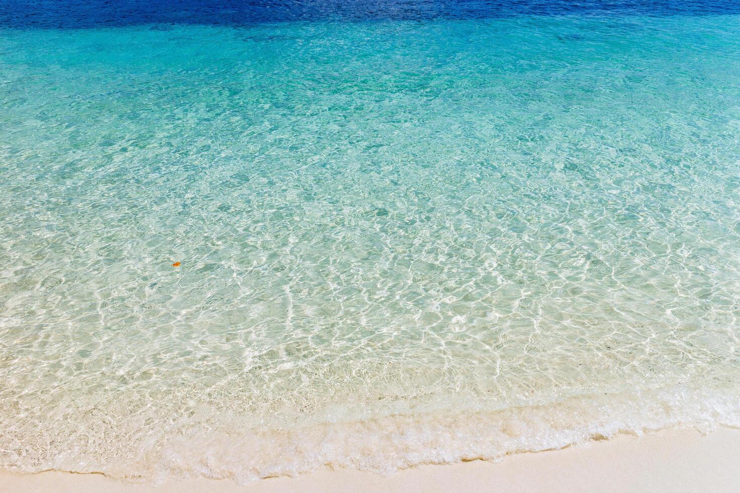 vague d'océan bleu sur la plage de sable. Contexte. photo