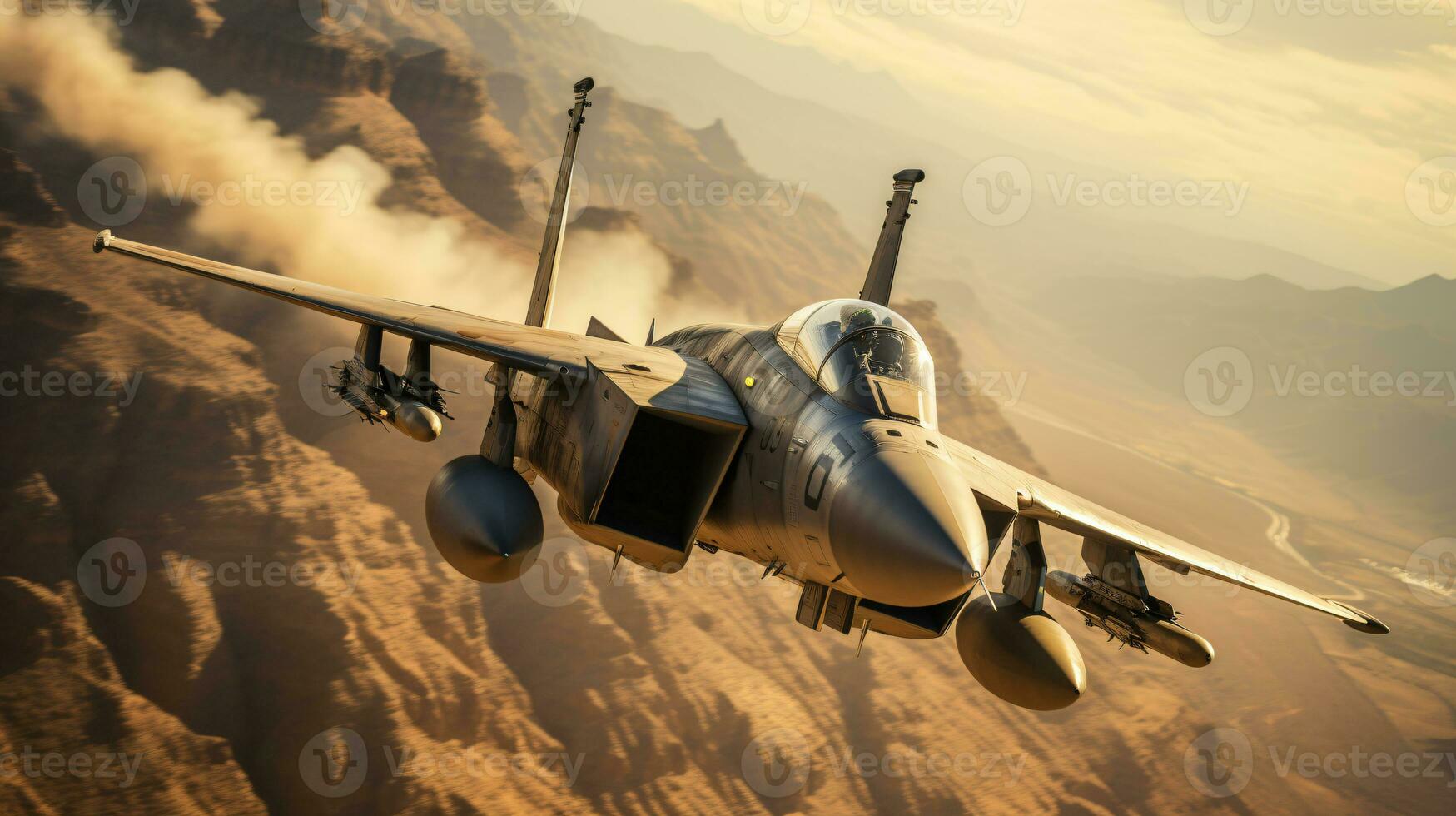ai généré militaire combattant avion photo