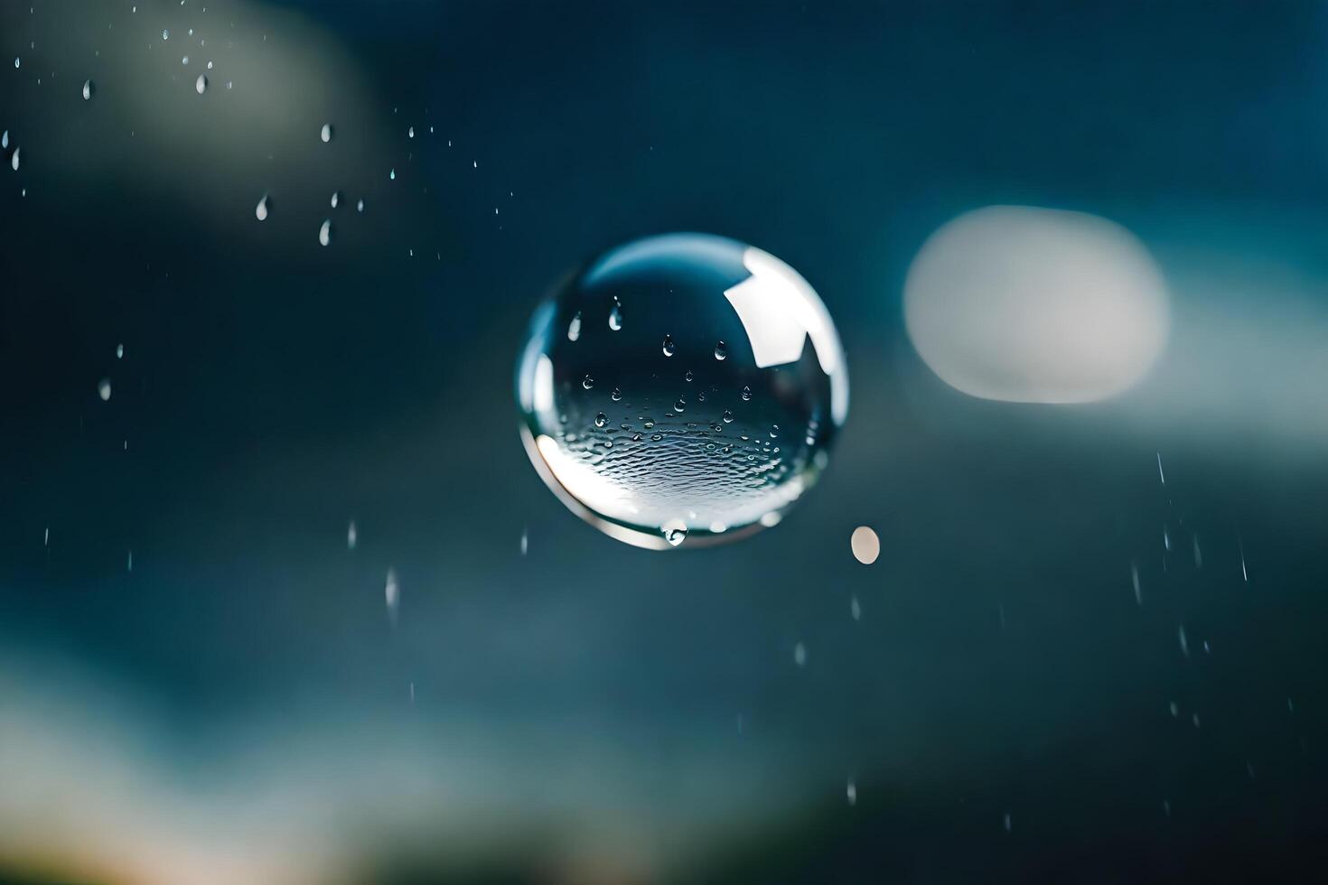 ai généré une laissez tomber de l'eau est vu dans le air photo