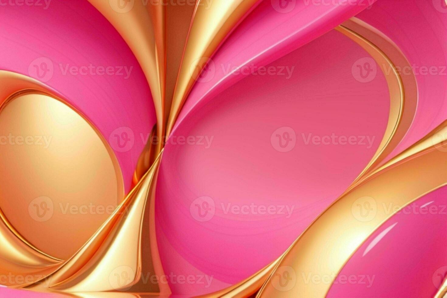 ai généré 3d le rendu luxe rose et d'or abstrait Contexte. pro photo