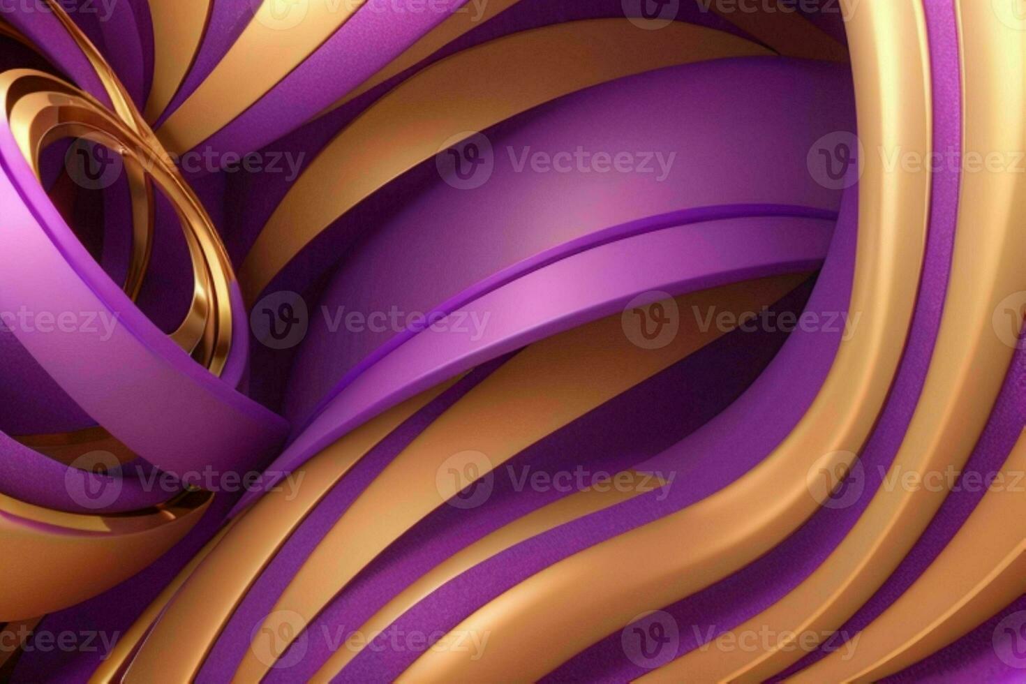 ai généré 3d le rendu luxe audacieux violet et d'or abstrait Contexte. pro photo