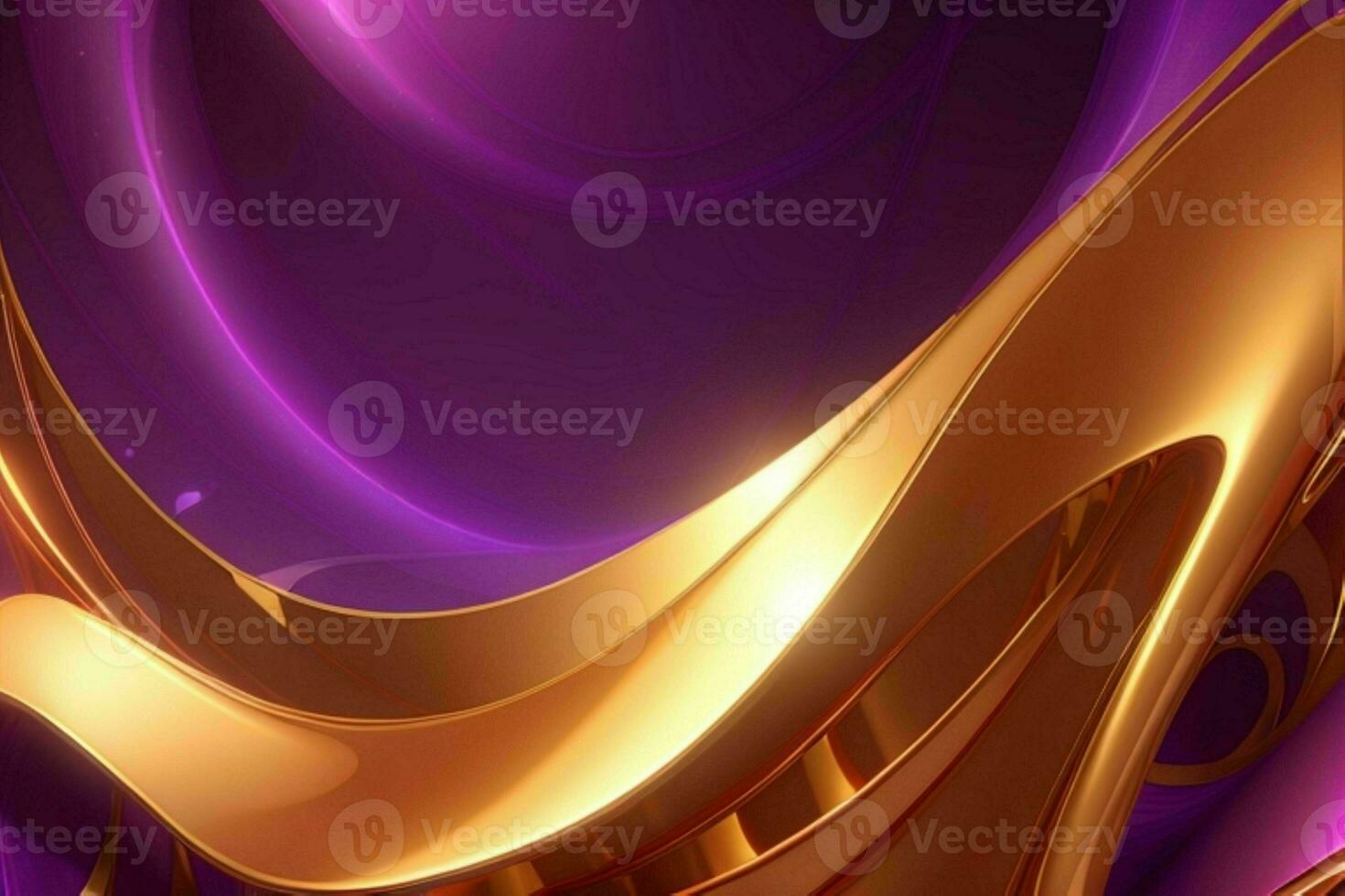 ai généré 3d le rendu luxe audacieux violet et d'or abstrait Contexte. pro photo