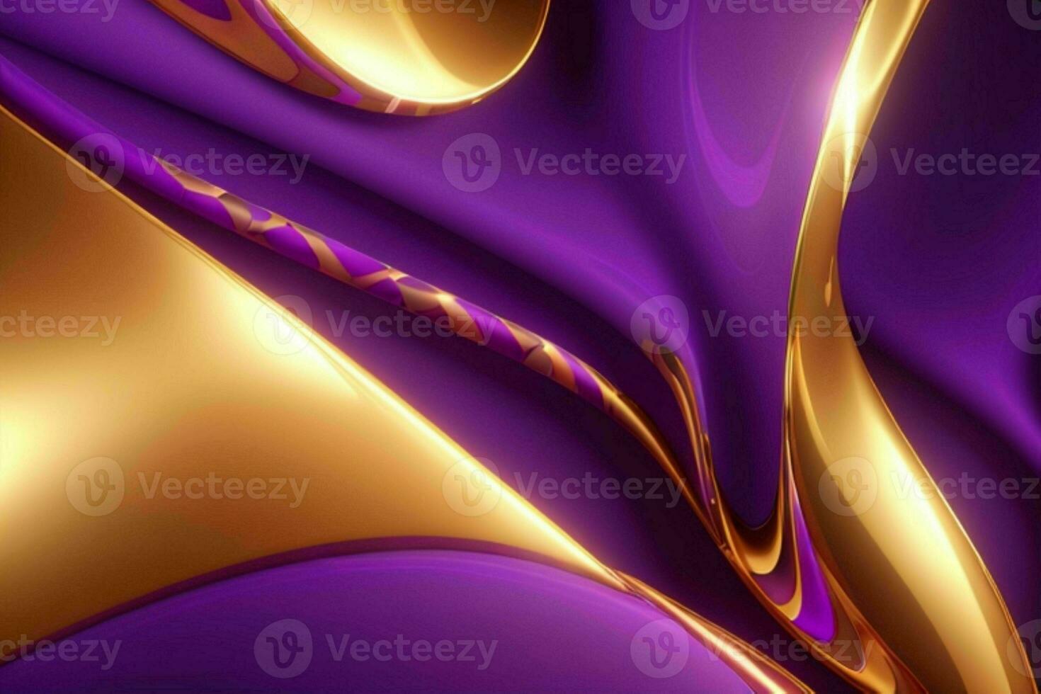 ai généré 3d le rendu luxe audacieux violet et d'or abstrait Contexte. pro photo