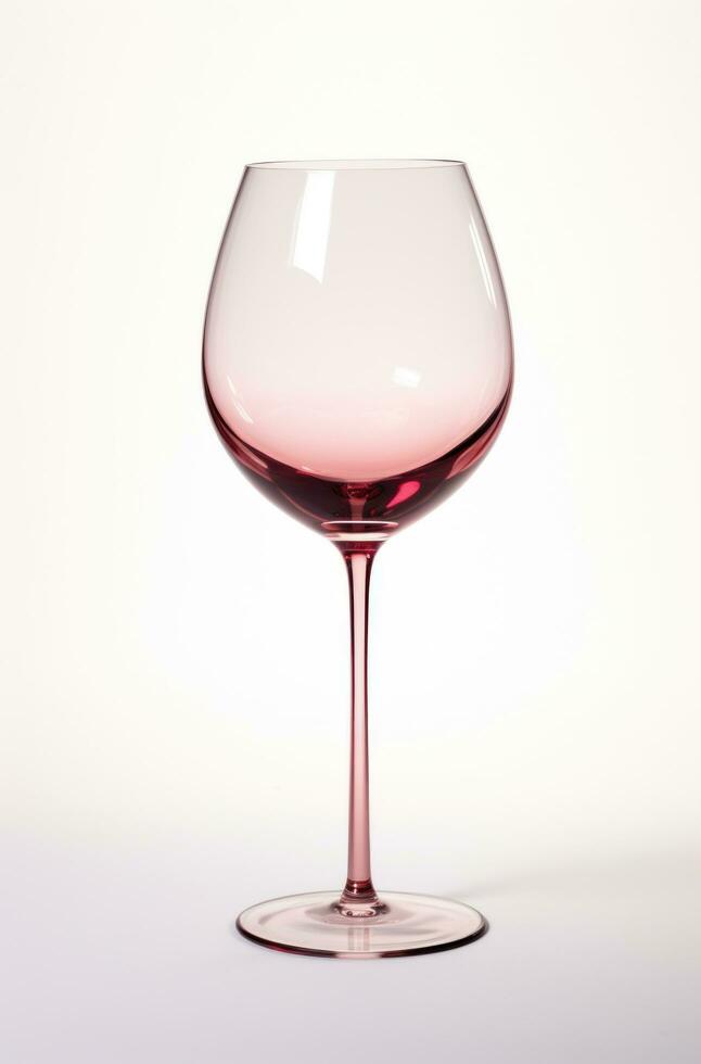 ai généré rose du vin verre sur une blanc Contexte photo