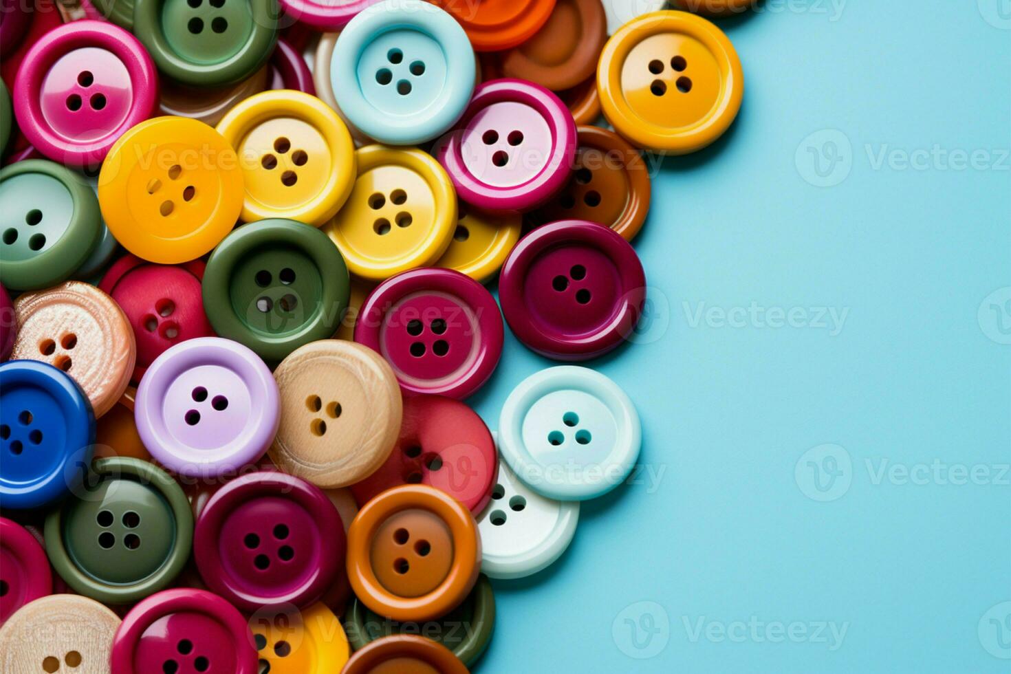 ai généré bouton la diversité multicolore couture boutons, parfait pour textile conception projets photo