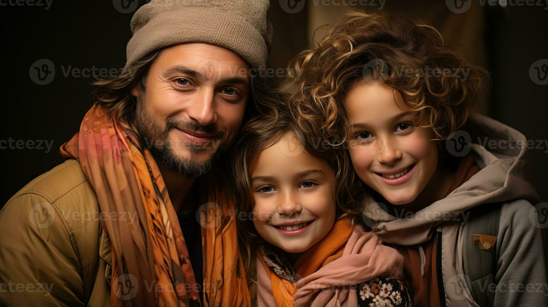 ai généré le famille capture une moment de unité dans une la photographie studio. génératif ai photo