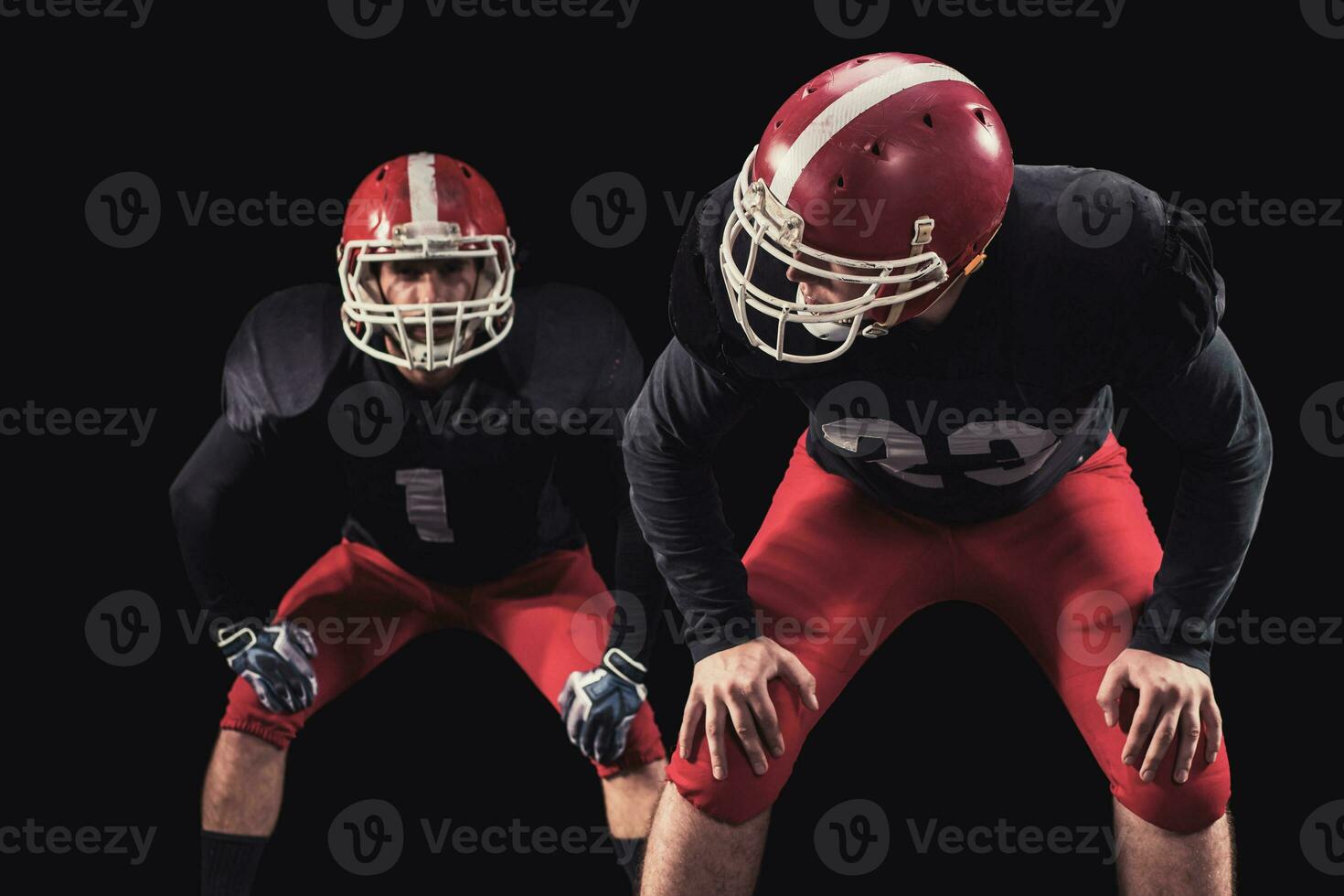 Football joueur sur foncé Contexte photo