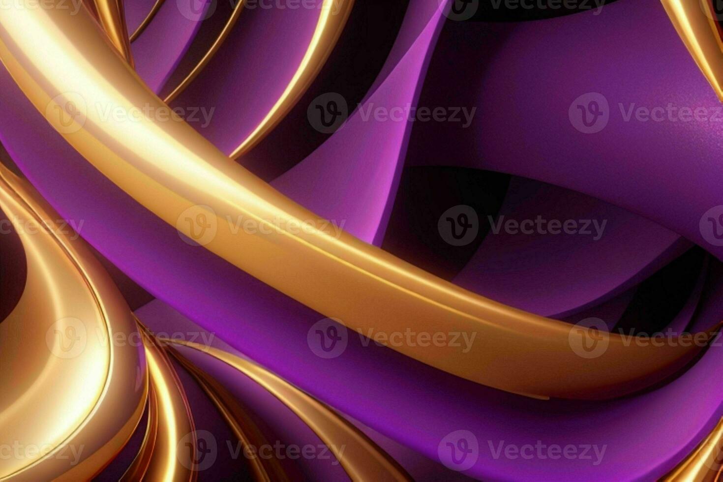 ai généré 3d le rendu luxe audacieux violet et d'or abstrait Contexte. pro photo