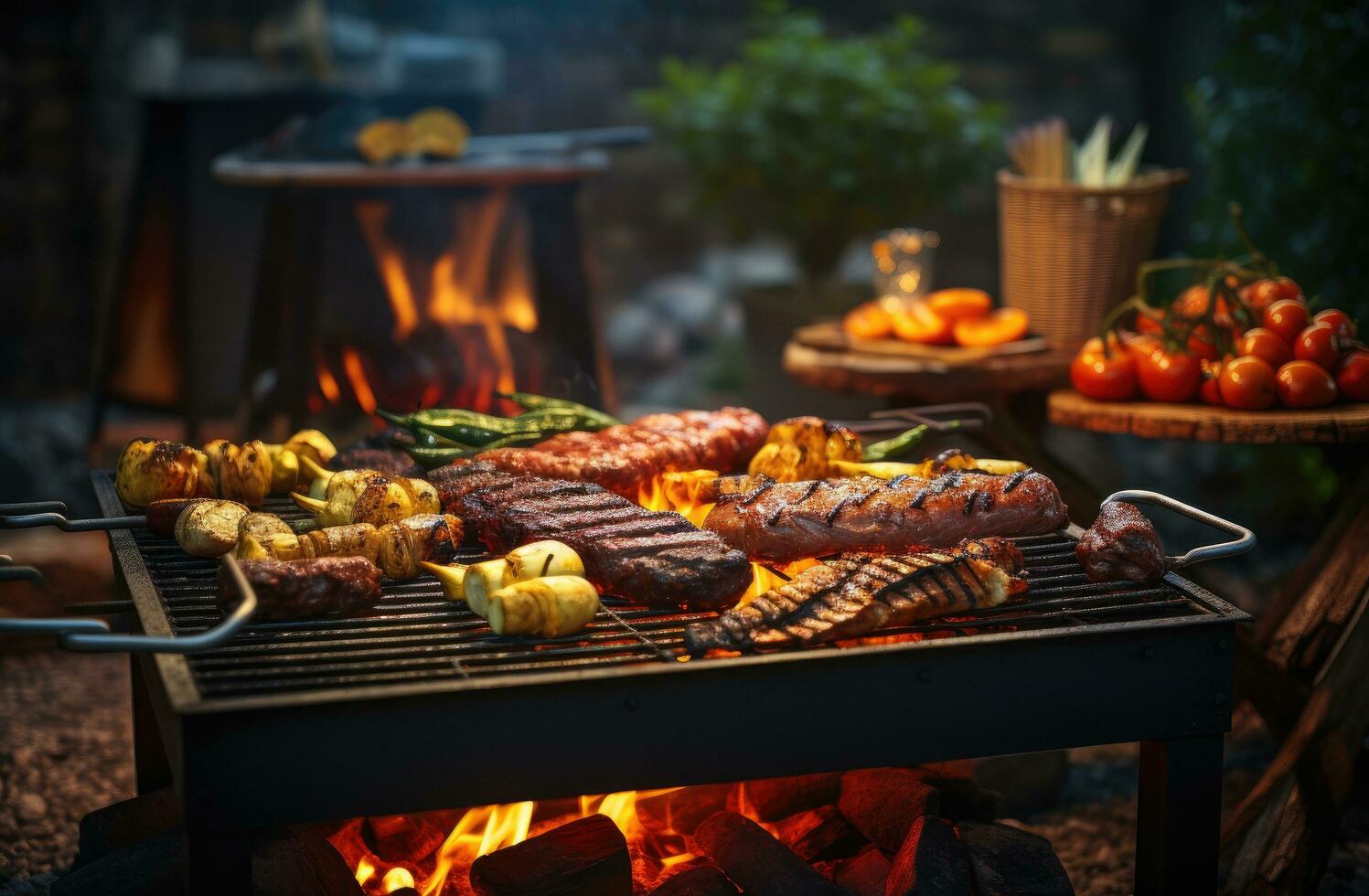 ai généré meilleur barbecue pour sarriette repas sans pour autant le problèmes et foules photo