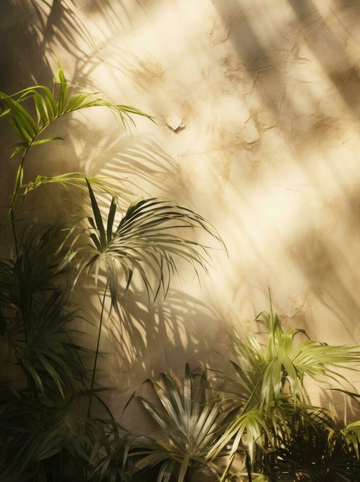 ai généré ombres de paume feuilles souriant par arturo Malmacio, photo