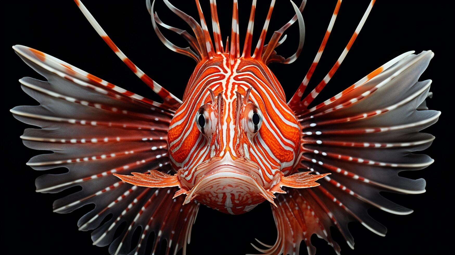 ai généré poisson-lion sous-marin fond d'écran Contexte photo