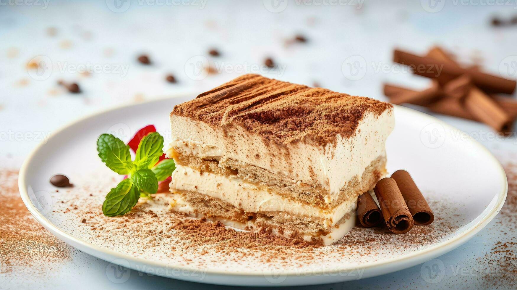 ai généré cacao poudre tiramisu nourriture photo