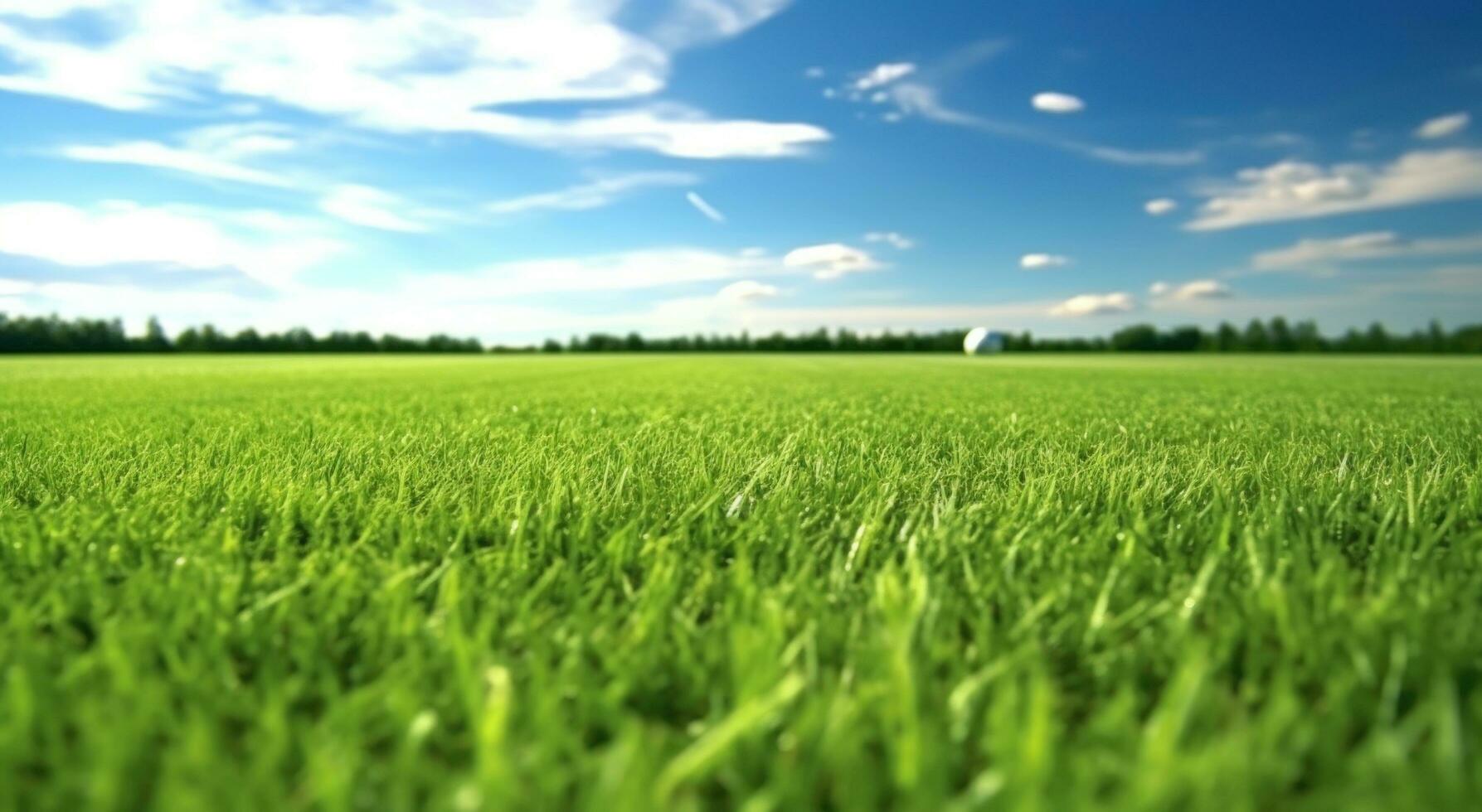 ai généré le herbe fait du une parfait herbe champ Football champ photo