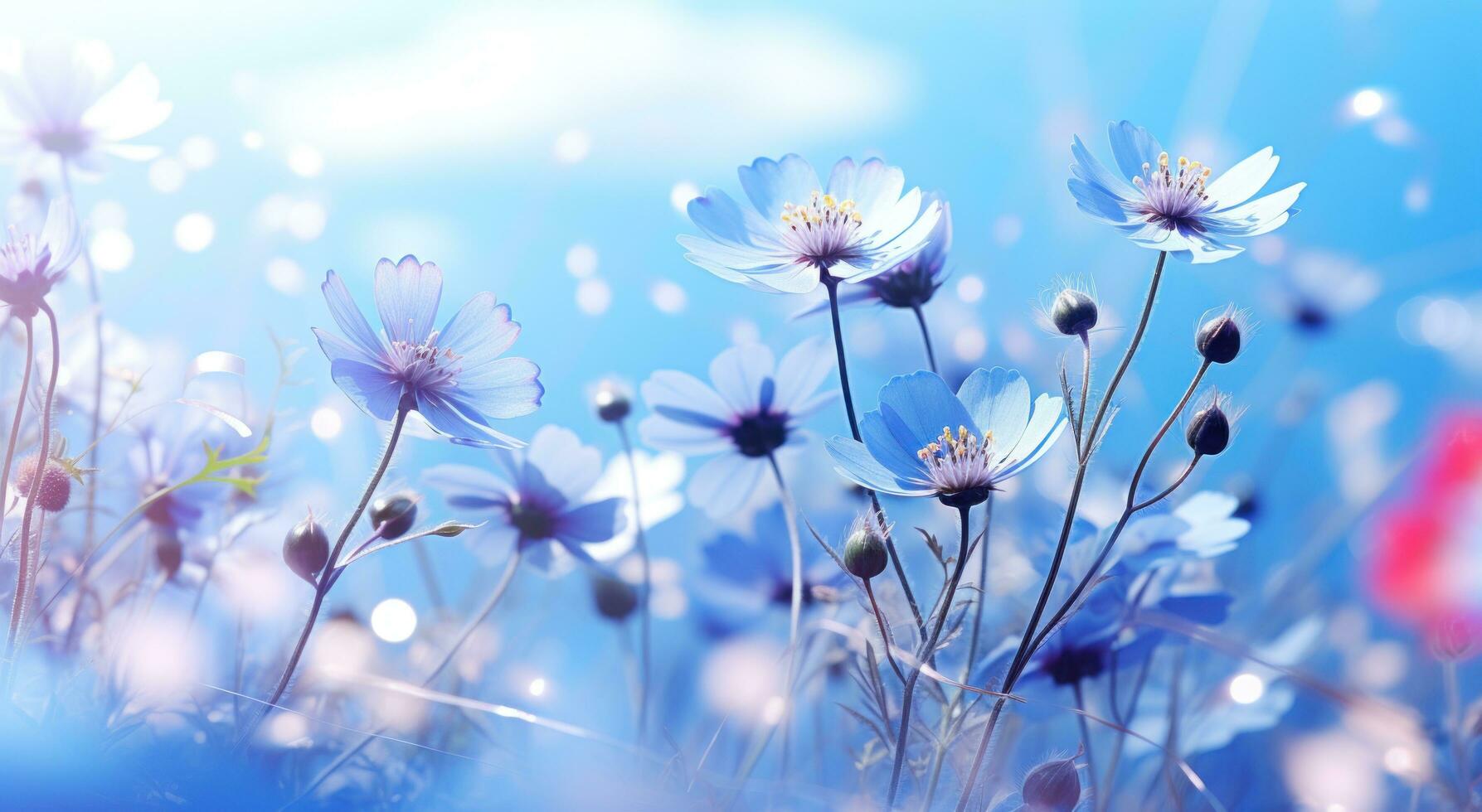 ai généré fleur Prairie fond d'écran photo