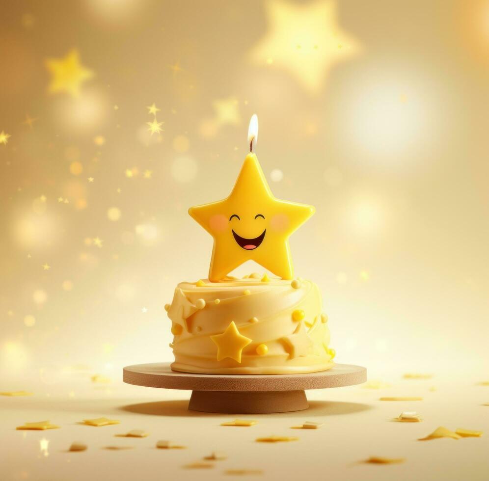 ai généré un de le étoiles sur le anniversaire gâteau photo