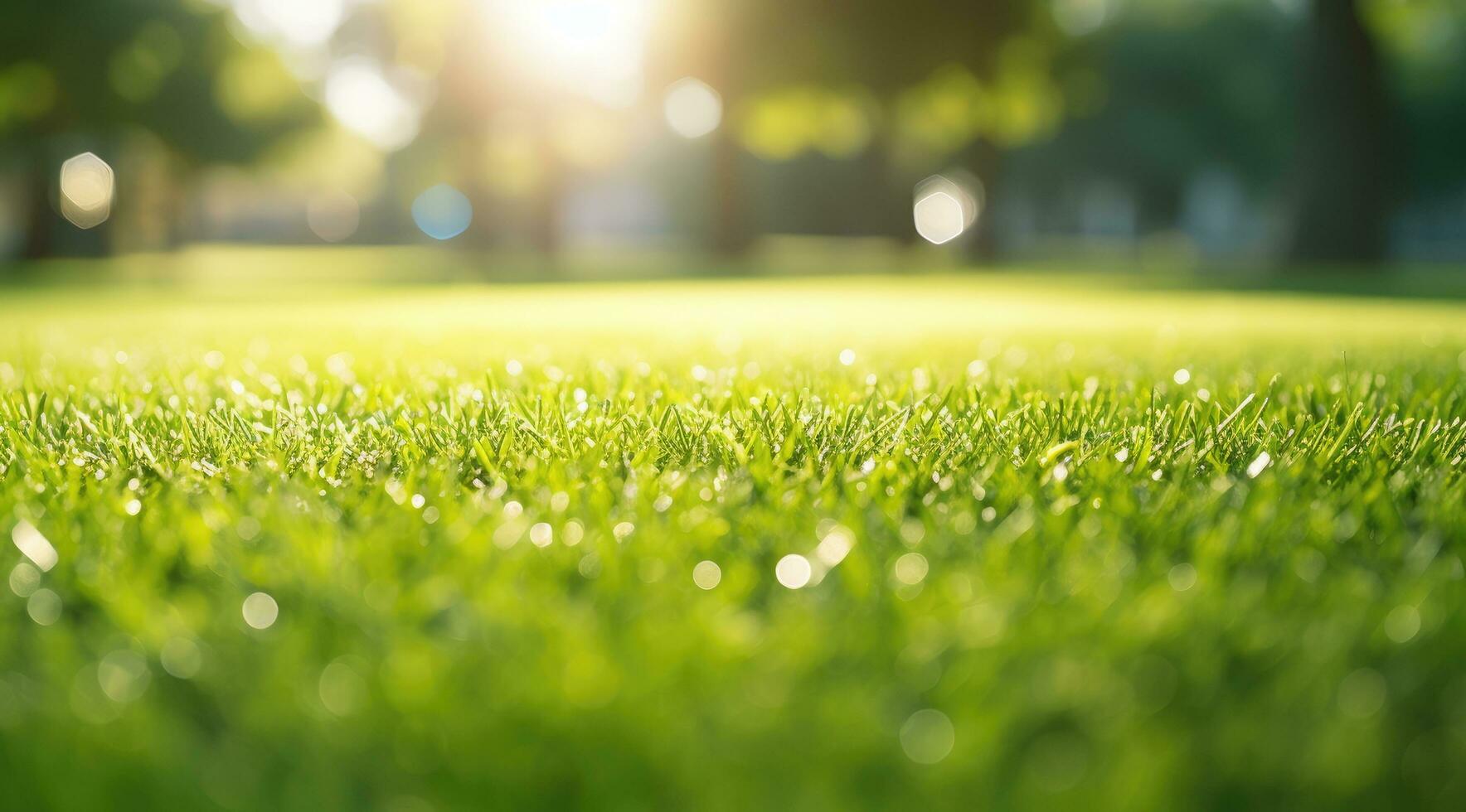 ai généré une photo de une vert pelouse à le herbe vert pelouse