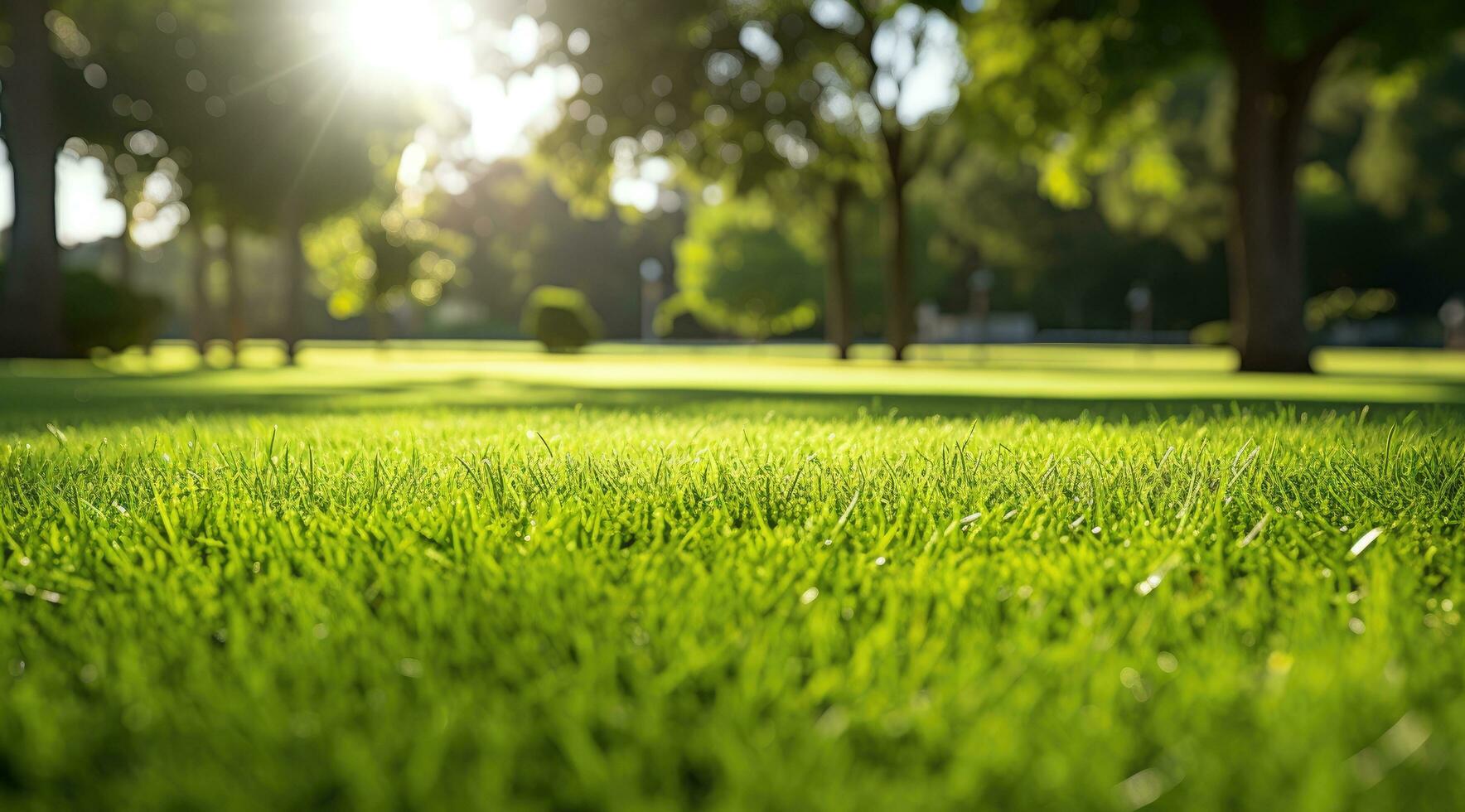 ai généré une photo de une vert pelouse à le herbe vert pelouse