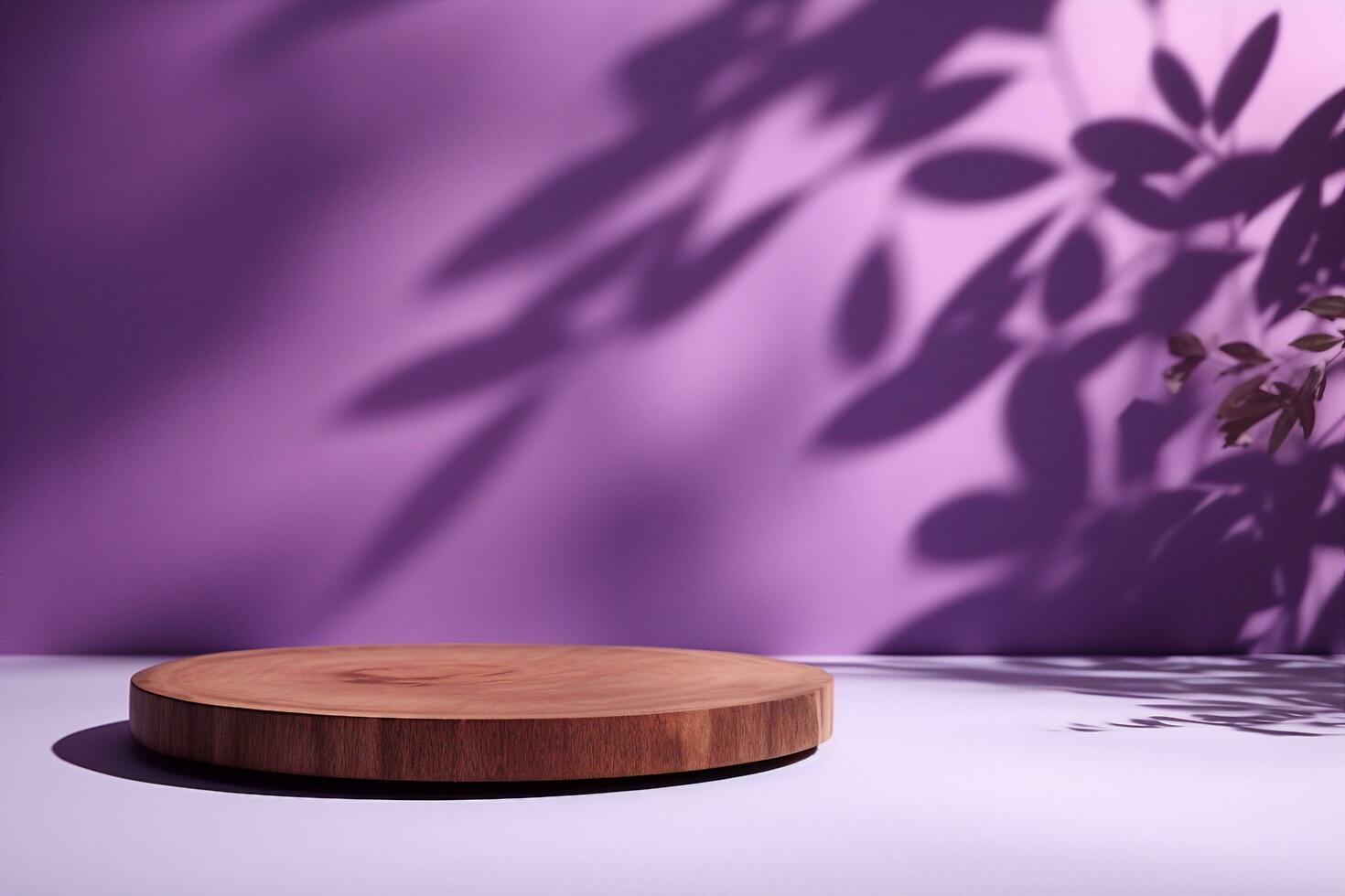 ai généré abstrait minimaliste scène avec géométrique formes. podium sur violet Contexte avec ombres. produit présentation, moquer en haut, spectacle cosmétique produit afficher, podium. génératif ai. photo