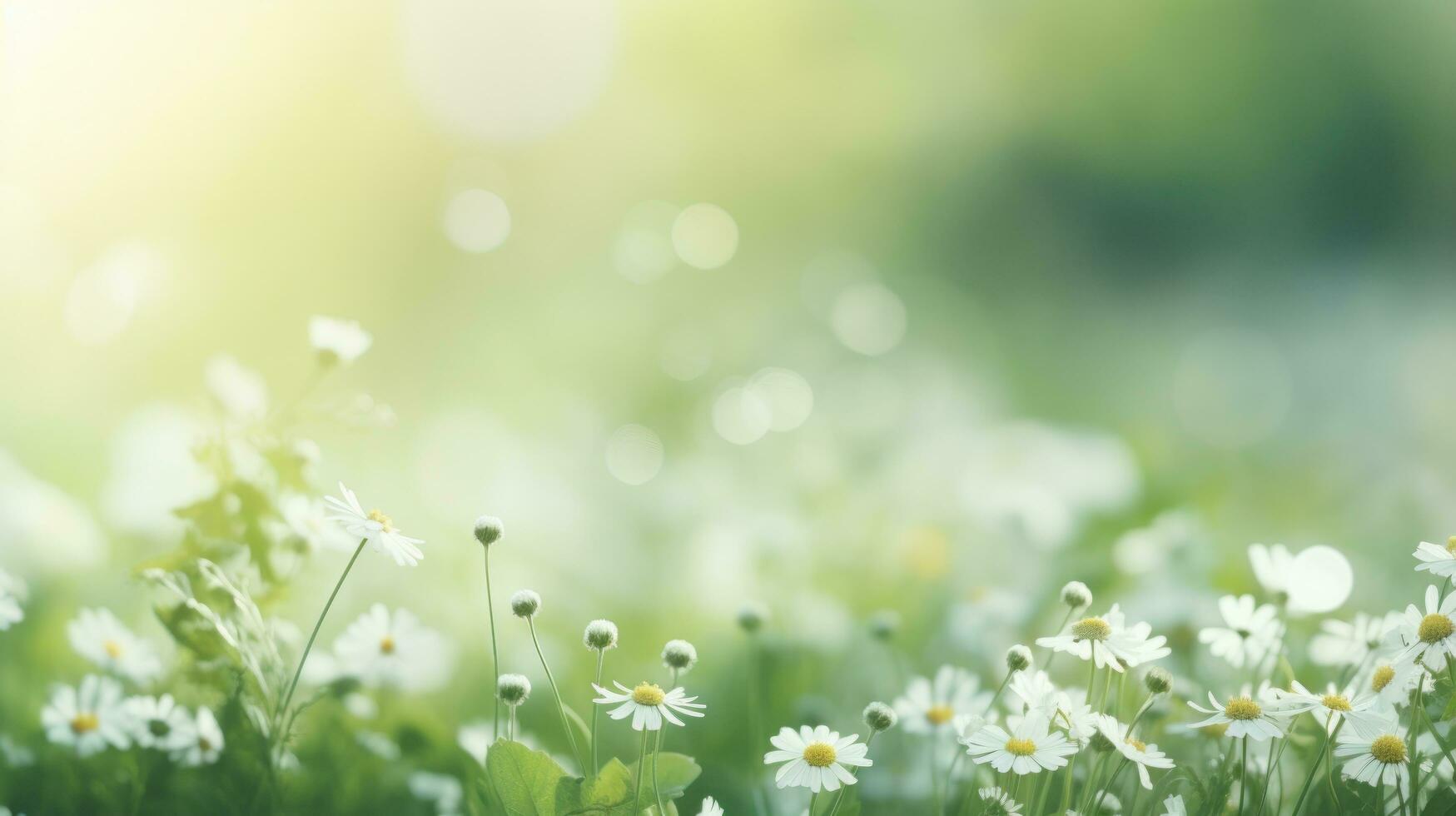 ai généré printemps vert Prairie Contexte avec copie espace photo