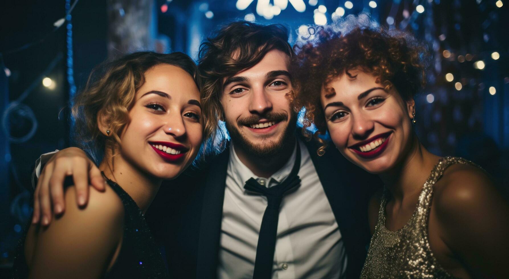 ai généré gens posant pour fête des photos, photo