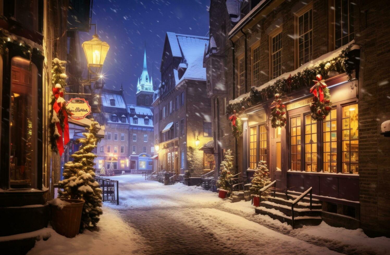 ai généré Noël dans Québec magnifique ville, photo