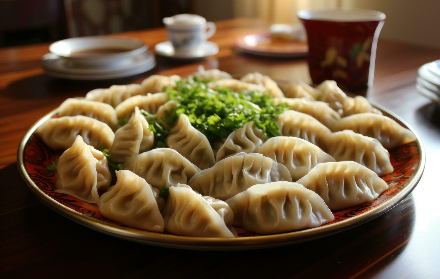 ai généré la mignonne une la vie de chinois Dumplings photo