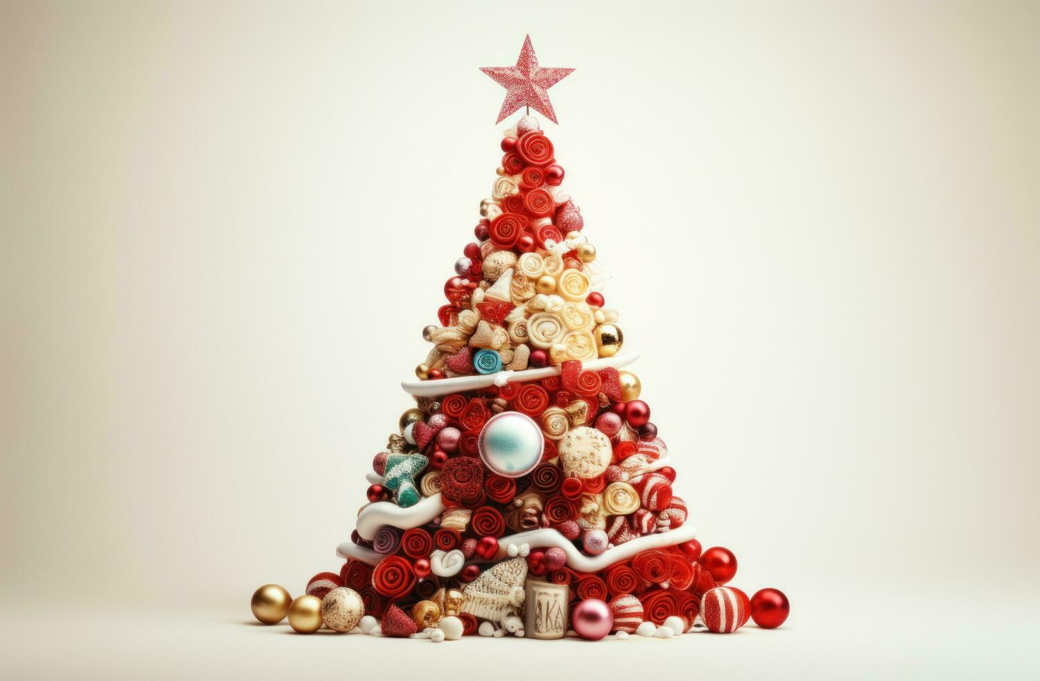 ai généré Noël arbre fabriqué de bonbons et épices, photo