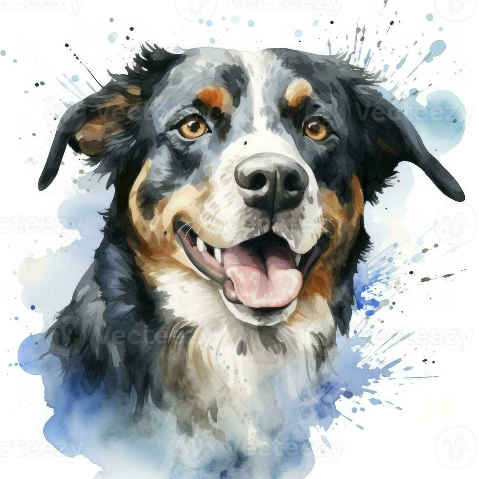 ai généré aquarelle chien agrafe art sur blanc Contexte. ai généré photo