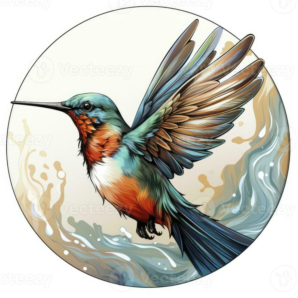 ai généré colibri clipart sur blanc Contexte. ai généré photo